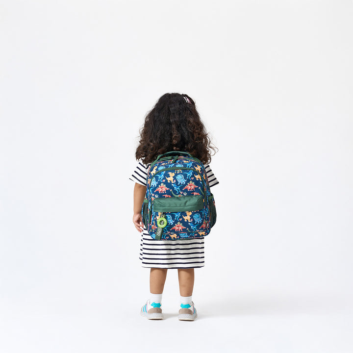 Dino Theme Water-Resistant Kids Everyday Backpack