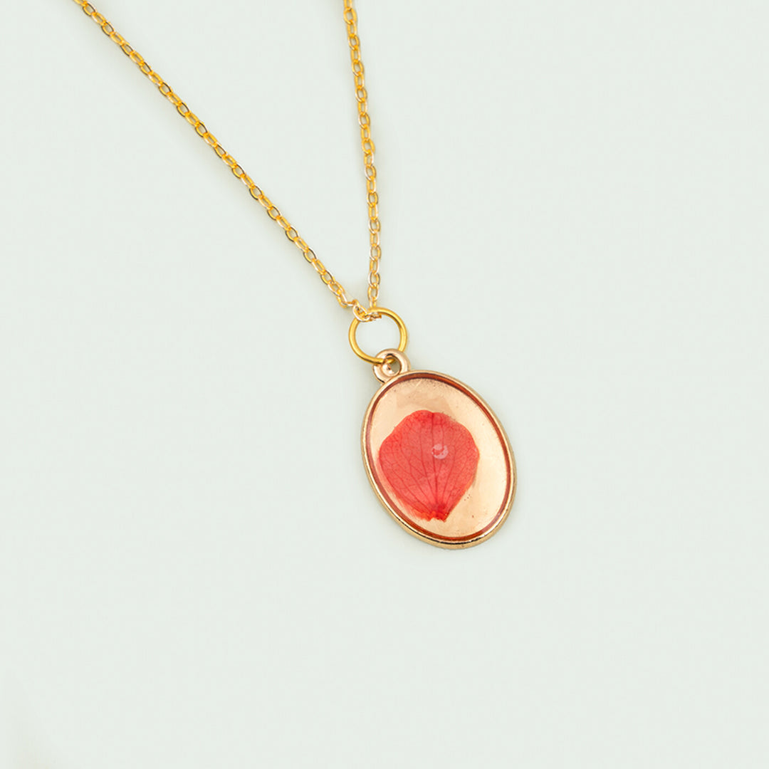 Handcrafted Personalized Pressed Flowers Necklace - Small - Zwende