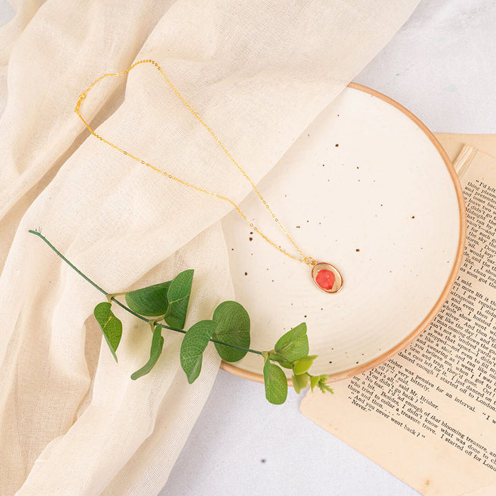 Handcrafted Personalized Pressed Flowers Necklace - Small - Zwende