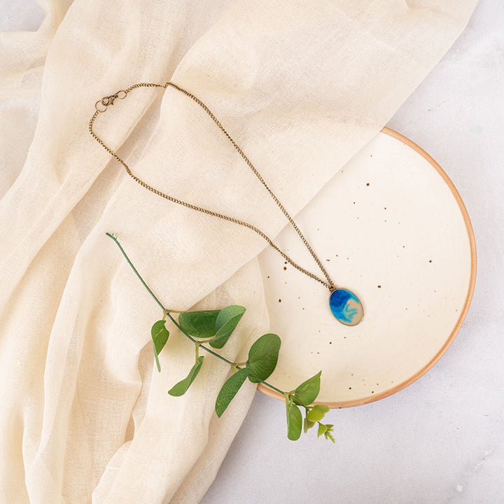 Handcrafted Personalized Pressed Flowers Necklace - Big - Zwende