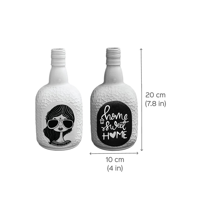 Home Sweet Home Design Handpainted Glass Bottle