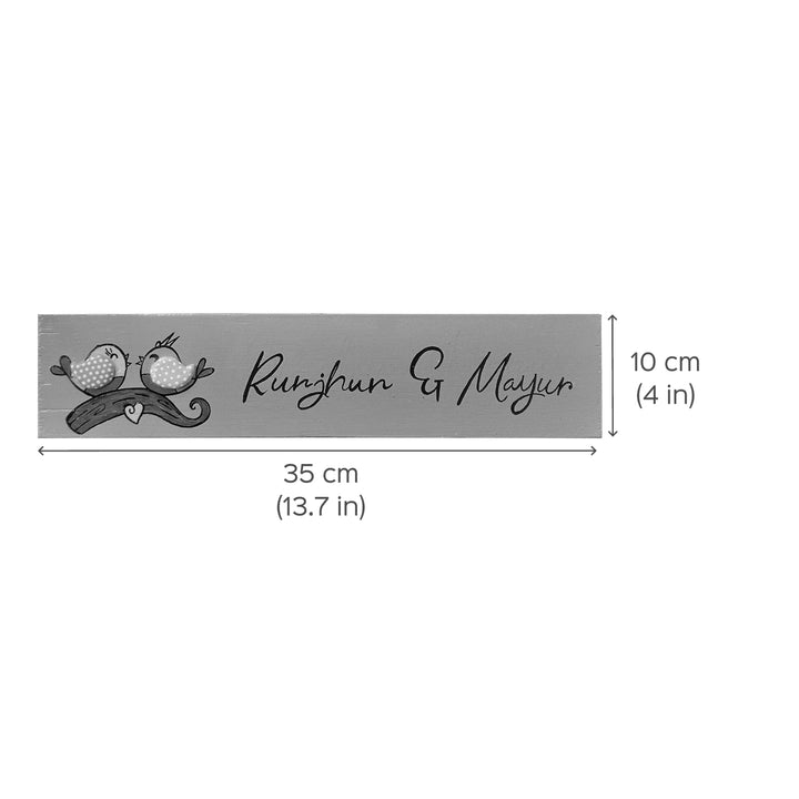 Personalised Handpainted Nameplate with Birds Design
