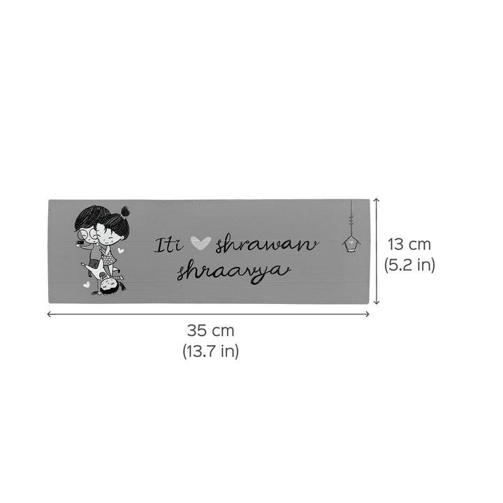 Personalised Handpainted Nameplate for Family of 3