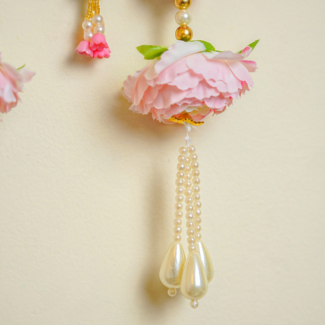 Handmade Pink Floral Pichwai Cow Toran
