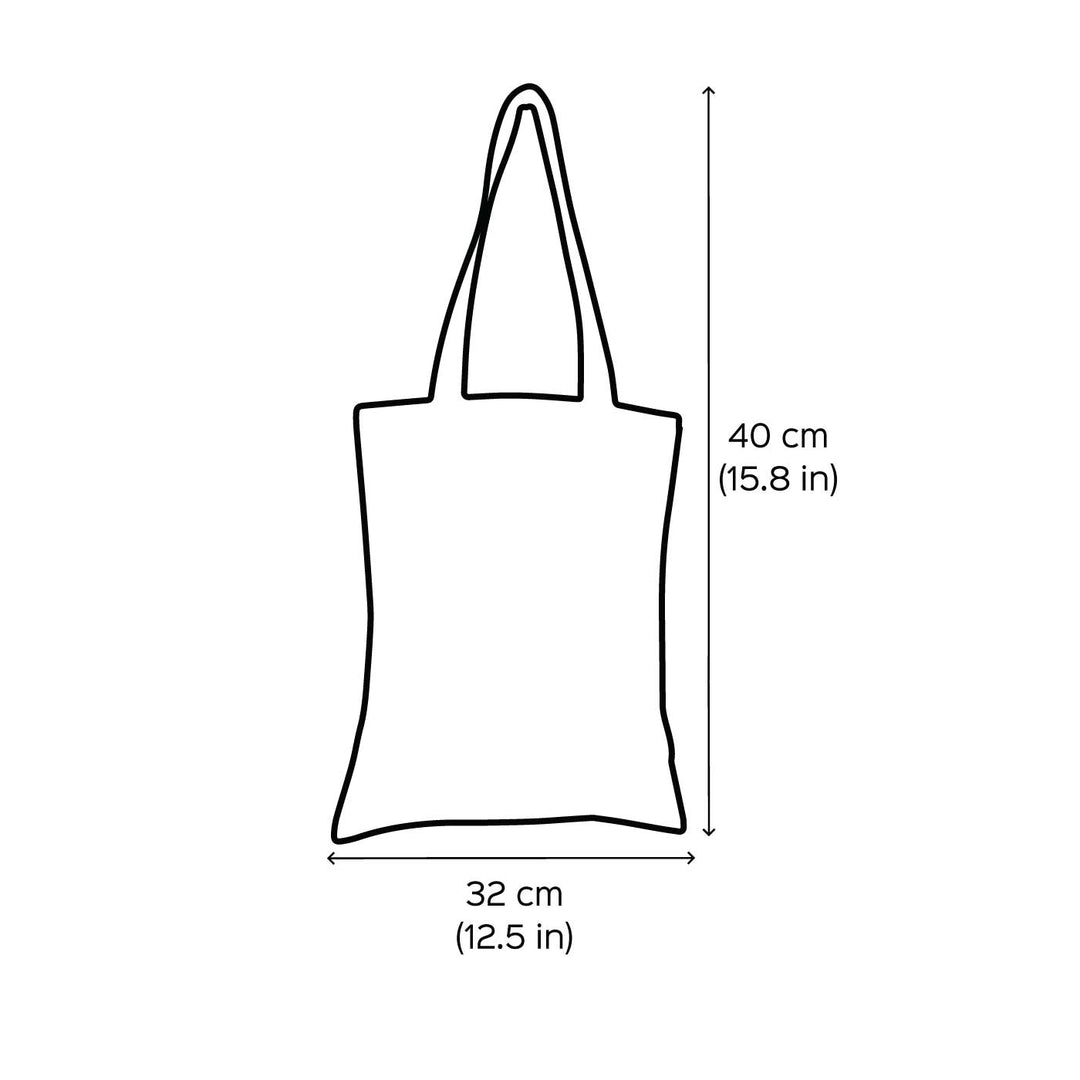 Hand-Painted Gond Art Red Pichwai Cows Design Canvas Tote Bag