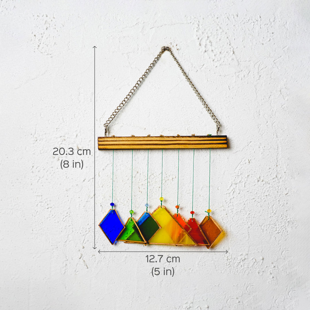 Triangle & Diamond Stained Glass Windchime