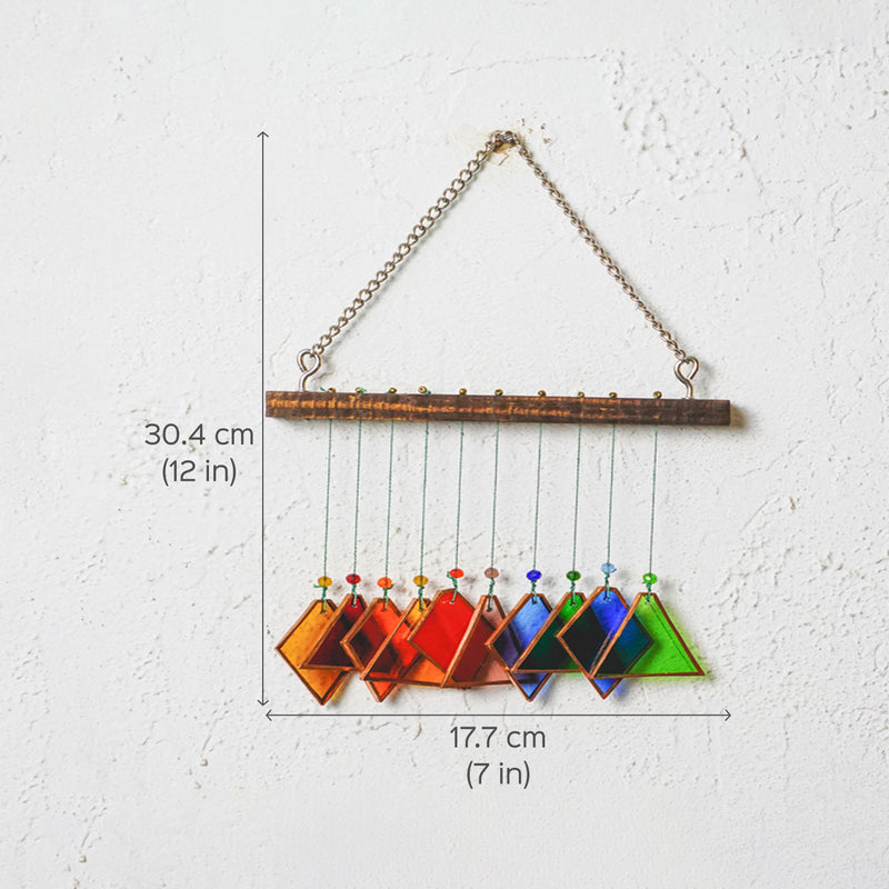 Triangle & Diamond Stained Glass Windchime