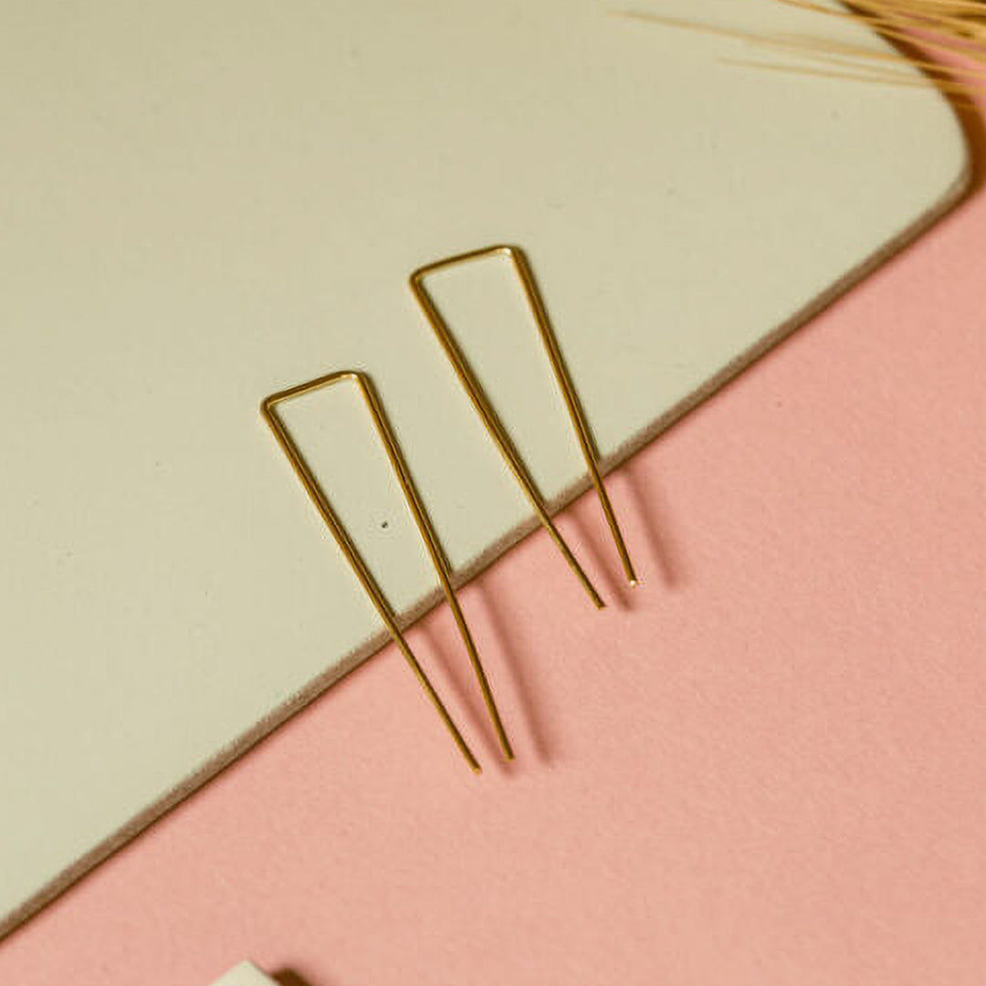Handmade Triangular Pin Brass Earhooks