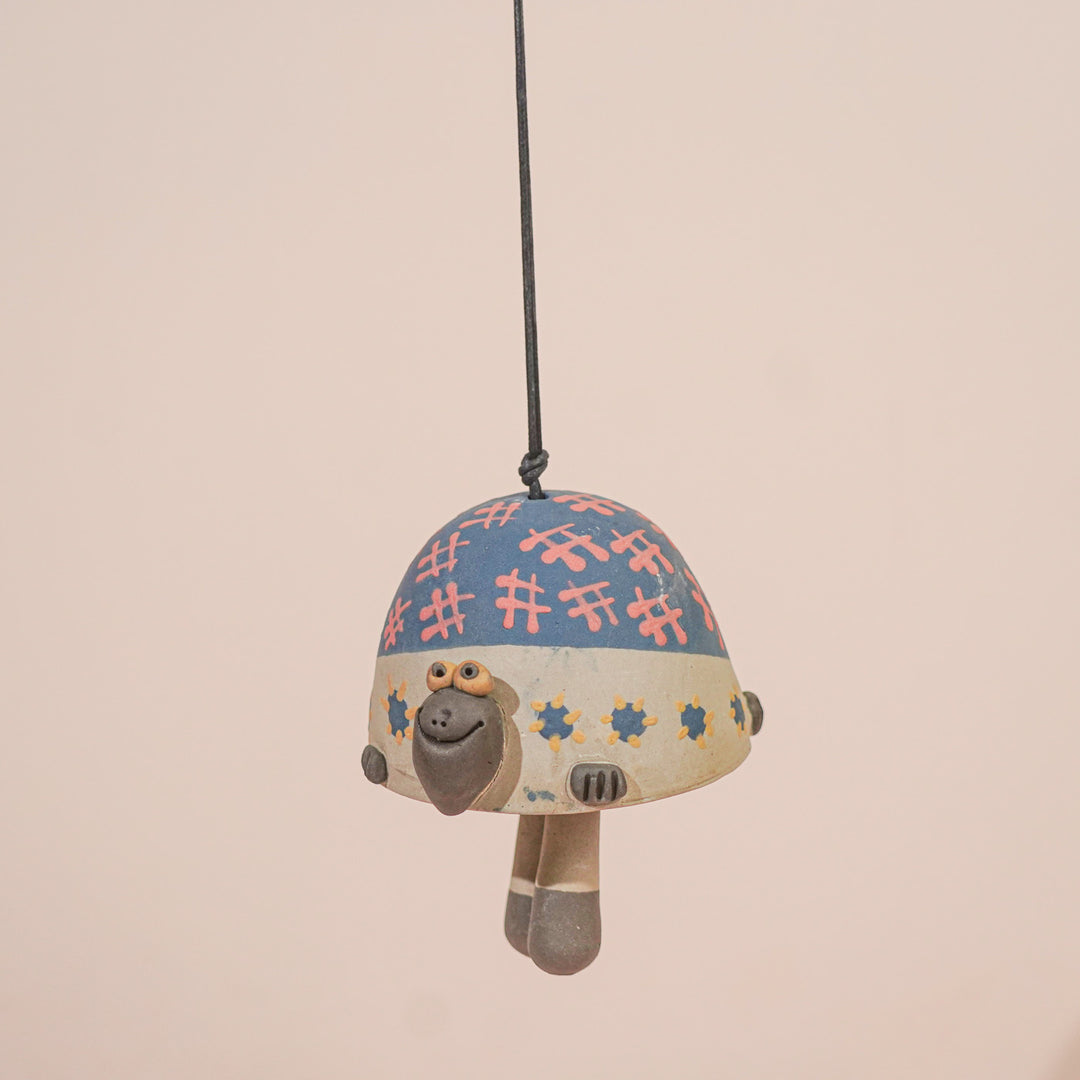 Handmade Nerikomi Ceramic Turtle Bell Hanging