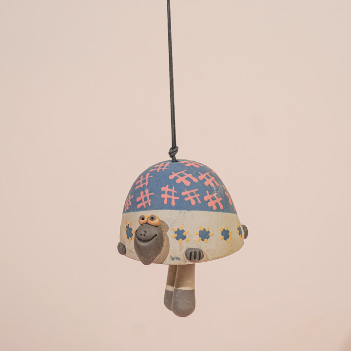 Handmade Nerikomi Ceramic Turtle Bell Hanging