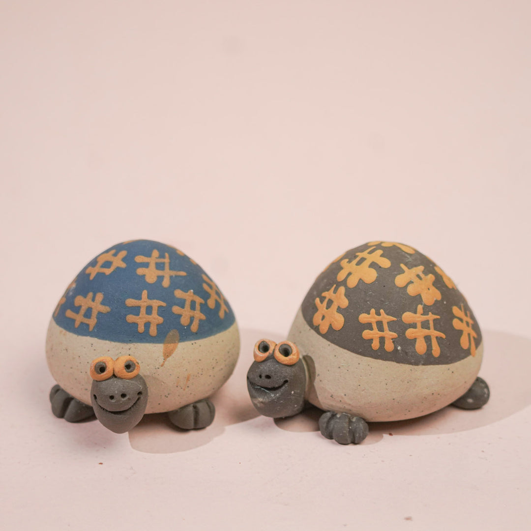 Handmade Nerikomi Ceramic Turtle Figurine
