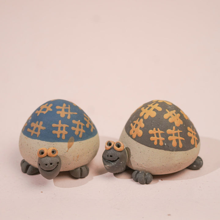Handmade Nerikomi Ceramic Turtle Figurine