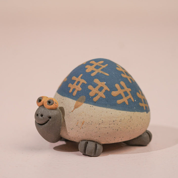 Handmade Nerikomi Ceramic Turtle Figurine