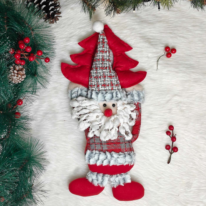 Handmade Twinkle Tree Santa Plush Door Hanging