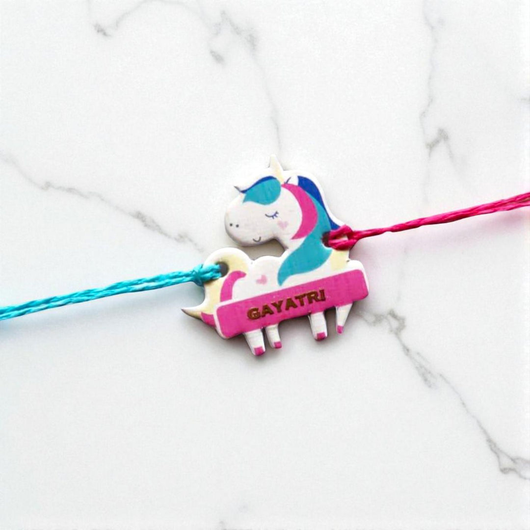 Personalized Ecofriendly Unicorn Shape Paper Kids Rakhi