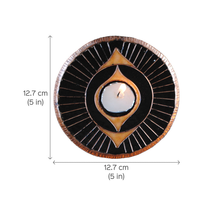 Copper Enamel Tealight Holders I Set of 2
