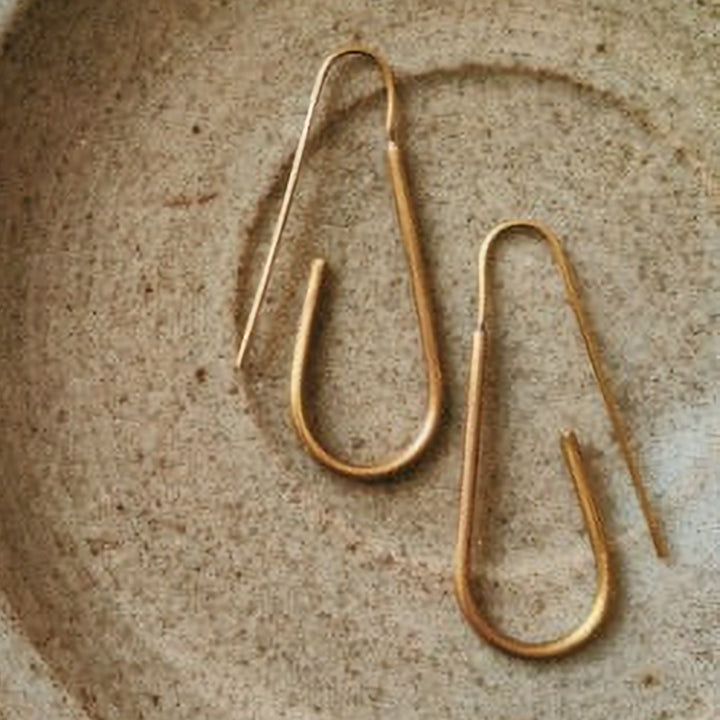 Contemporary Handmade U Shaped Hooks Earrings