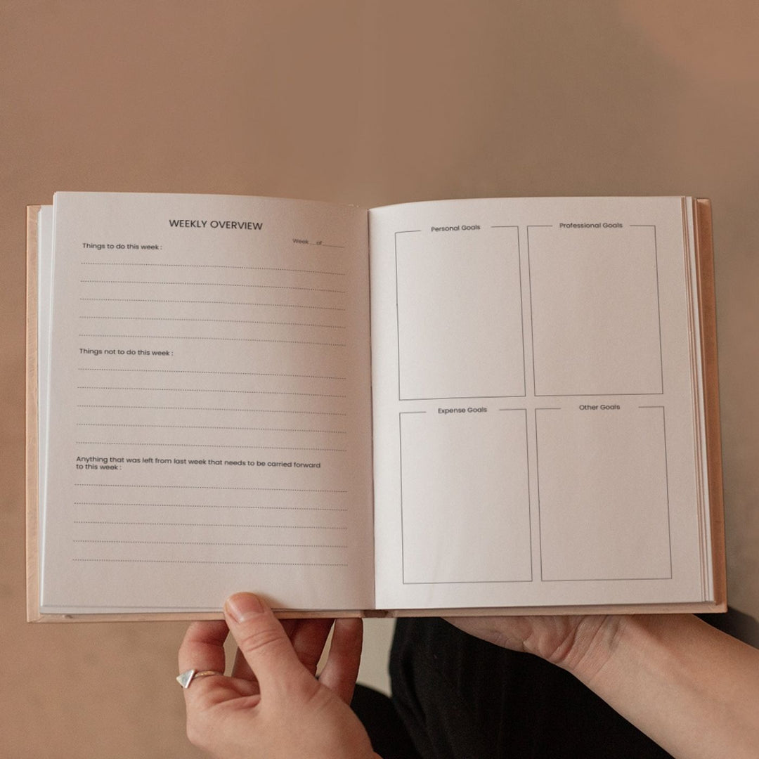 Hardbound Undated Daily Planner and Journal | 224 Pages