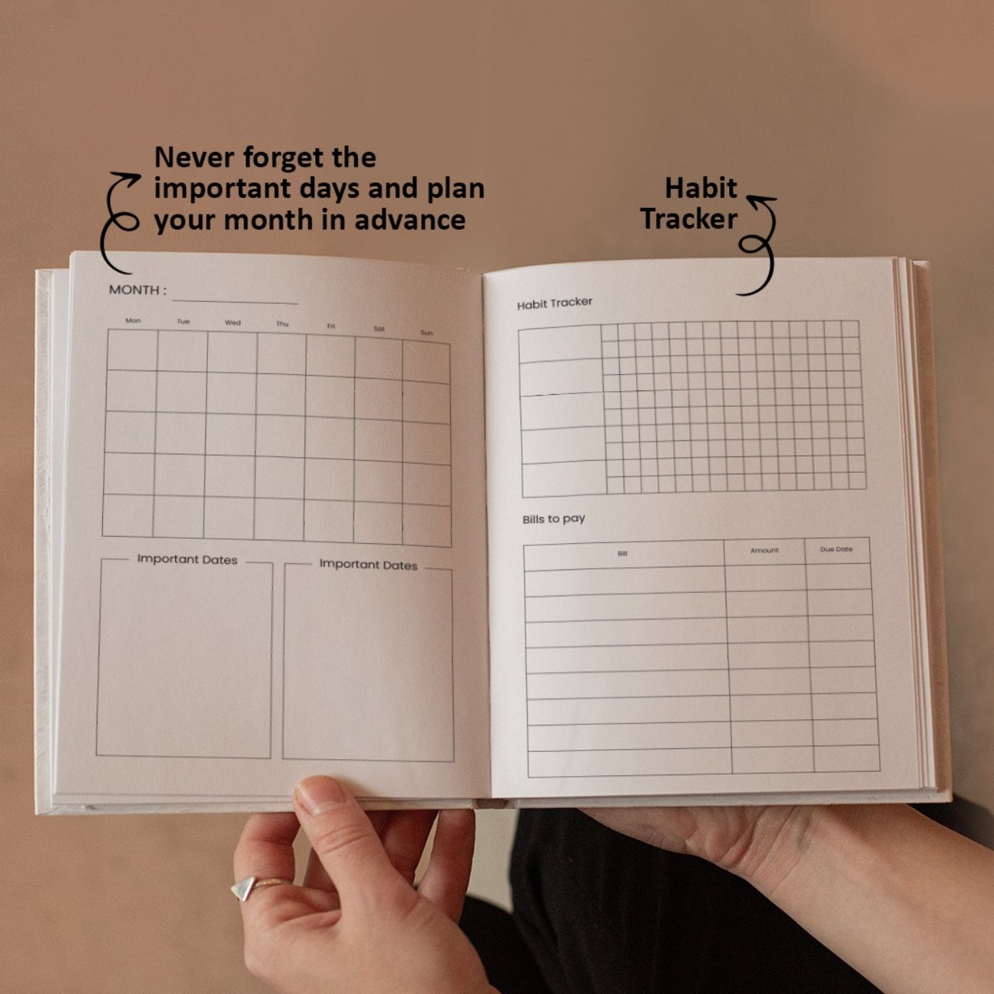 Buy hardbound undated daily planner and journal | 224 pages online on zwende