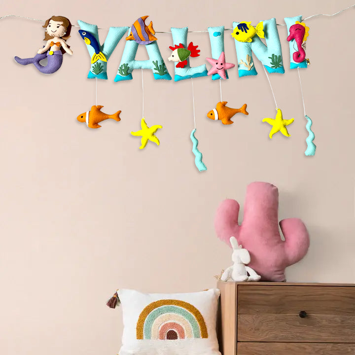 Handcrafted Personalized Underwater Themed Bunting For Kids