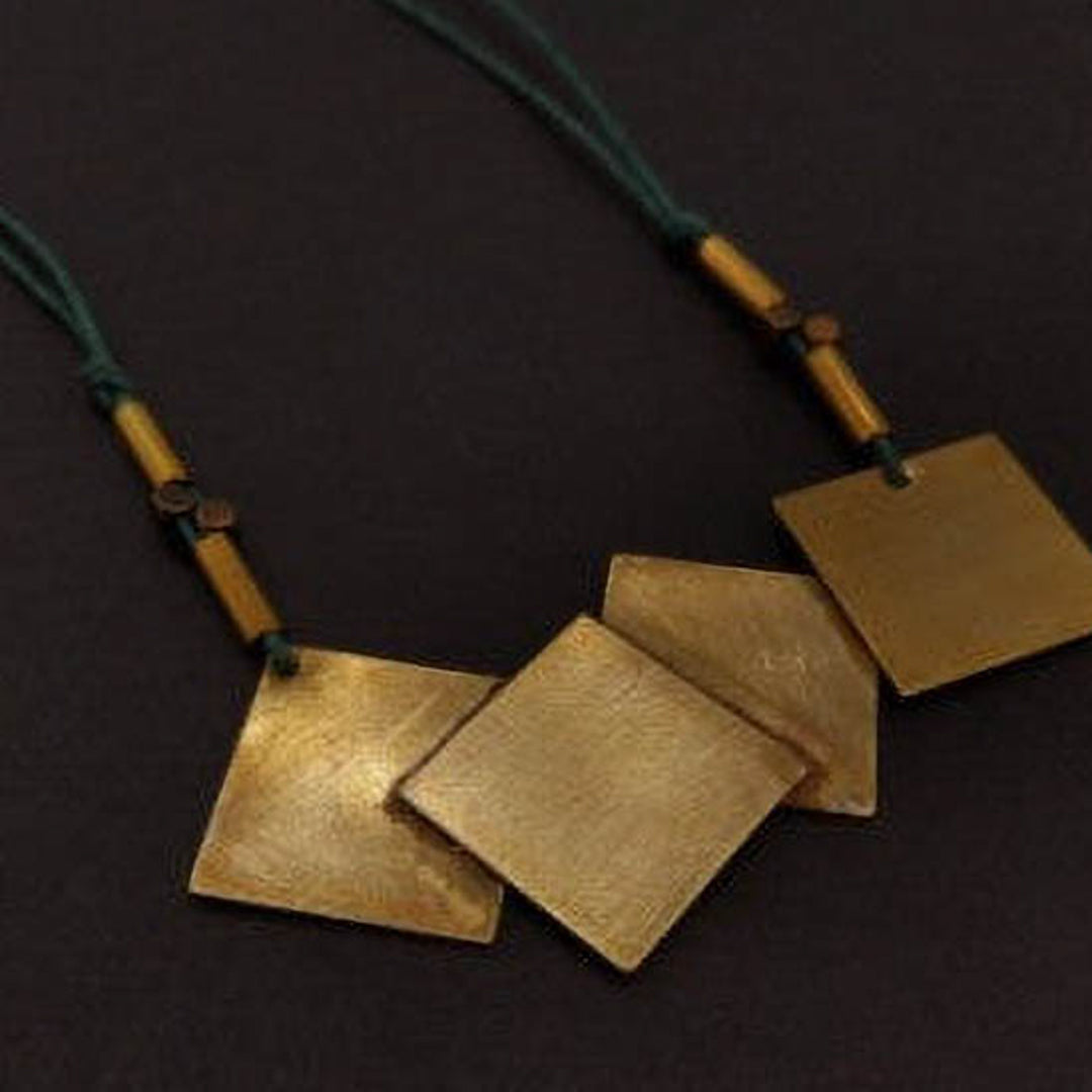 Handmade Uneven Square Long Necklace