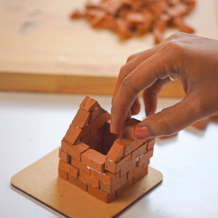 197 Rectangle Bricks | Terracotta Minature Bricks DIY Construction Kit Gift Pack | Suitable For Age 4+ Years