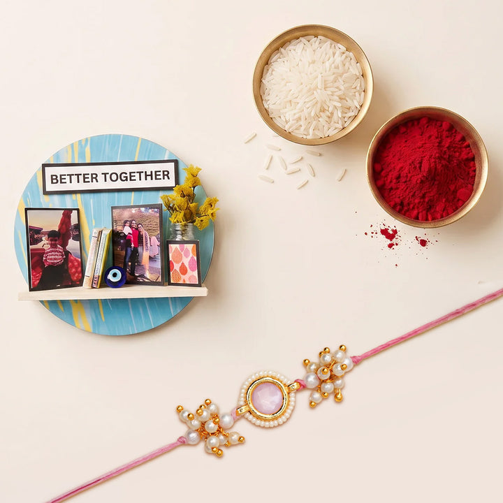 Handmade Personalized Fridge Magnet & Rakhi Gift Hamper For Brother