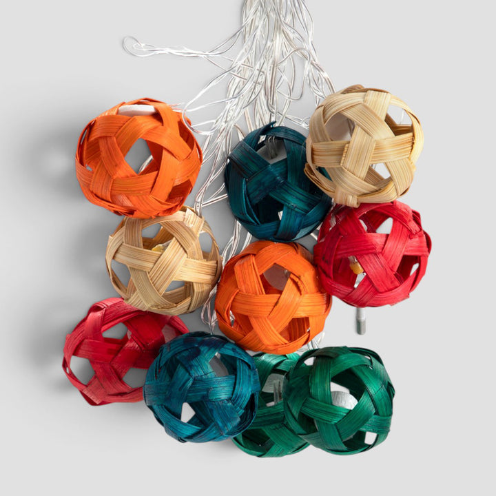 Star Full Moon Handcrafted Multicoloured Bamboo LED Fairy Light For Festive Decor
