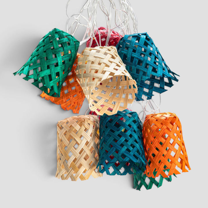 "Vine" Handcrafted Multicoloured Bamboo LED Fairy Light For Festive Decor