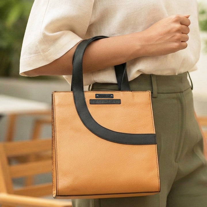 Personalized Orange Little Monica Leather Handbag