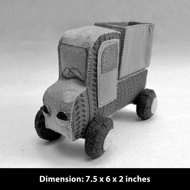 Handmade Yellow & Teal Truck Toy with Detachable Storage Box