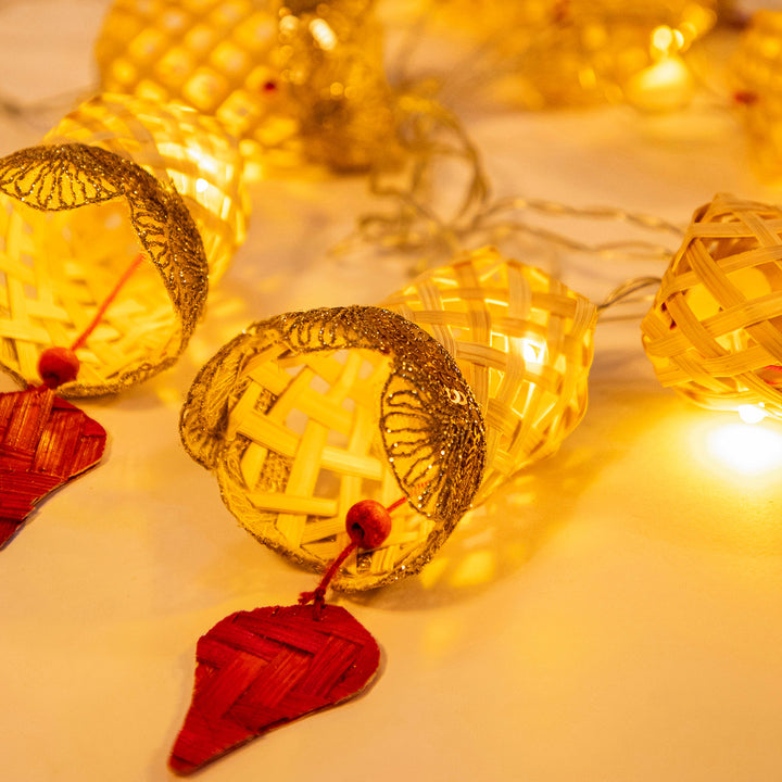 "Jyoti" Handcrafted Bamboo LED Fairy Light For Festive Decor
