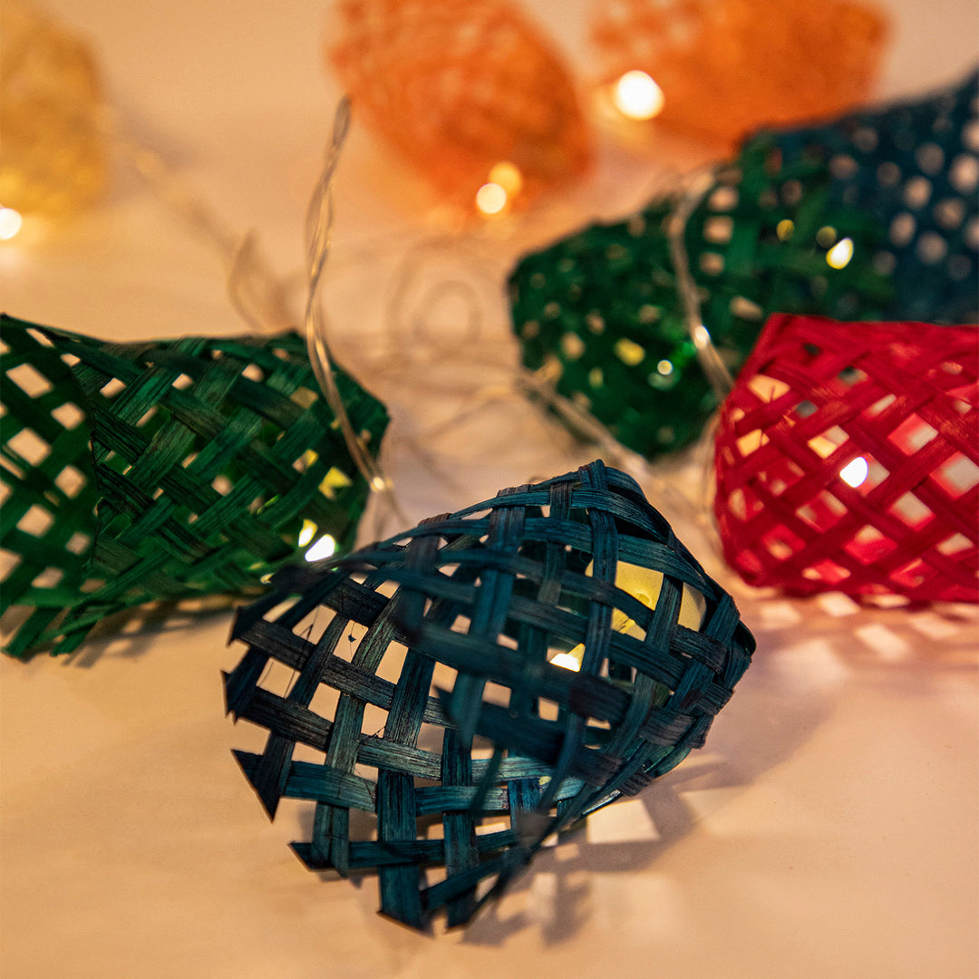 "Vine" Handcrafted Multicoloured Bamboo LED Fairy Light For Festive Decor