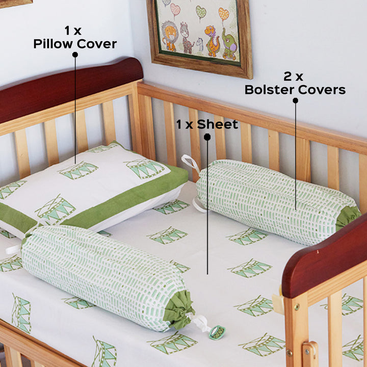 Street Drum Hand Block Printed Baby Cot Set