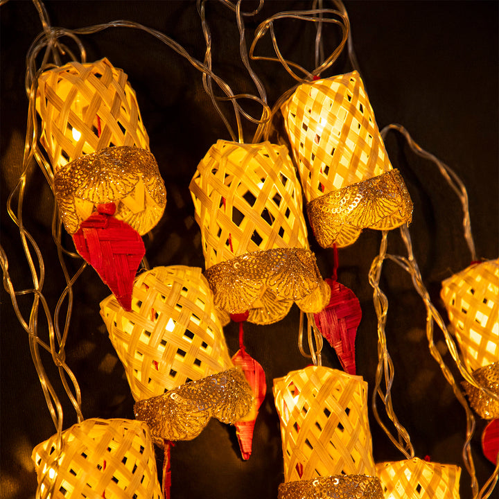"Jyoti" Handcrafted Bamboo LED Fairy Light For Festive Decor