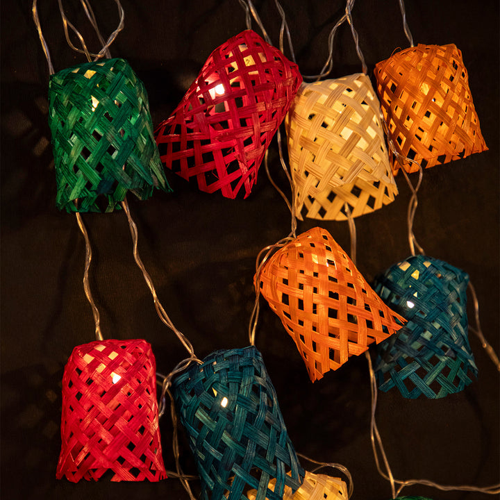 "Vine" Handcrafted Multicoloured Bamboo LED Fairy Light For Festive Decor
