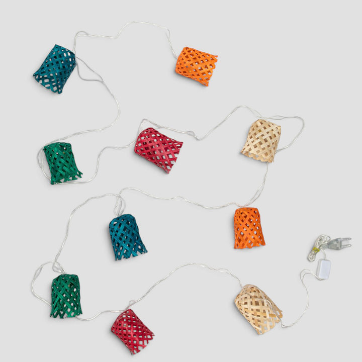 "Vine" Handcrafted Multicoloured Bamboo LED Fairy Light For Festive Decor