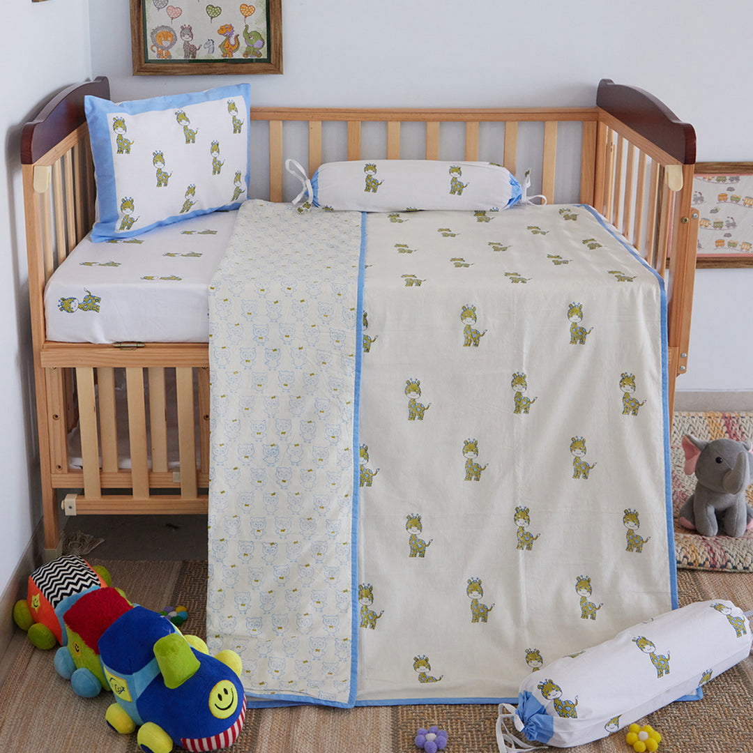 World Of Giraffe Hand Block Printed Baby Dohar