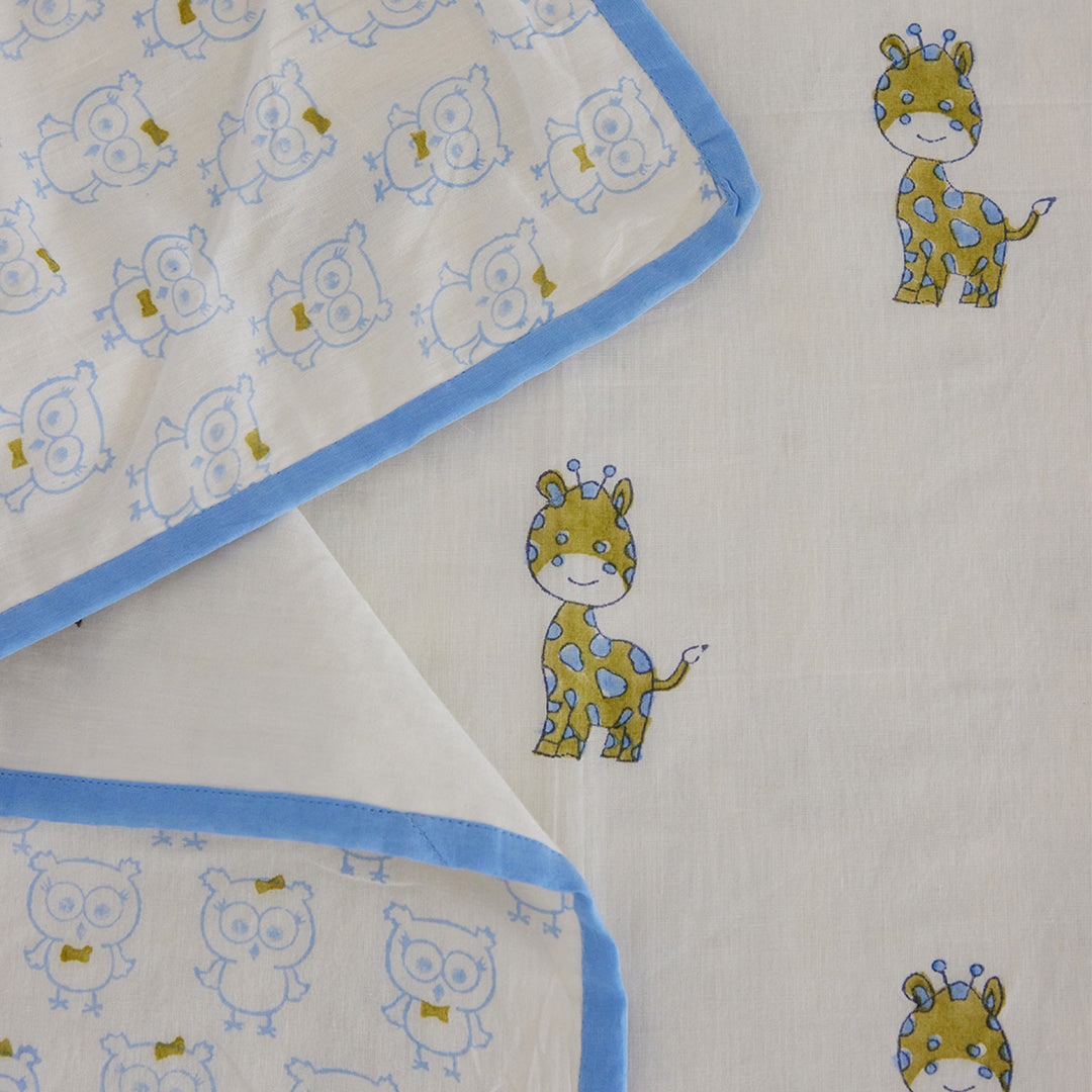 World Of Giraffe Hand Block Printed Baby Dohar