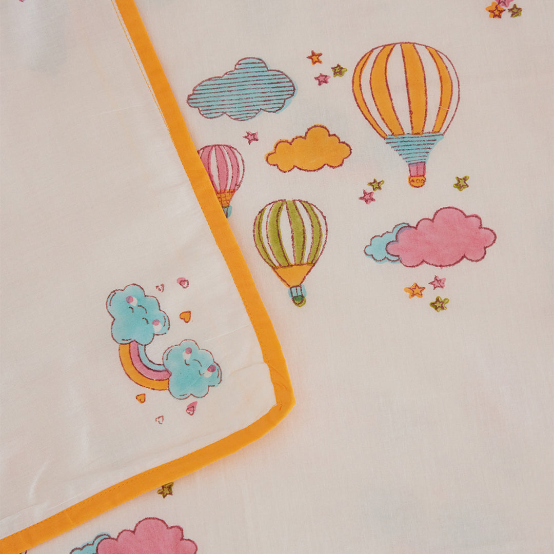 Hot Air Balloon Hand Block Printed Baby Dohar