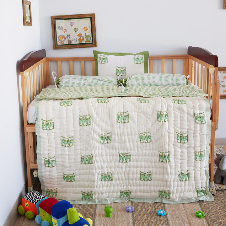 Street Drum Hand Block Printed Baby Quilt