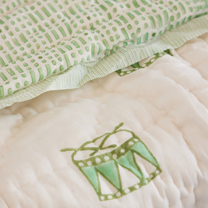 Street Drum Hand Block Printed Baby Quilt