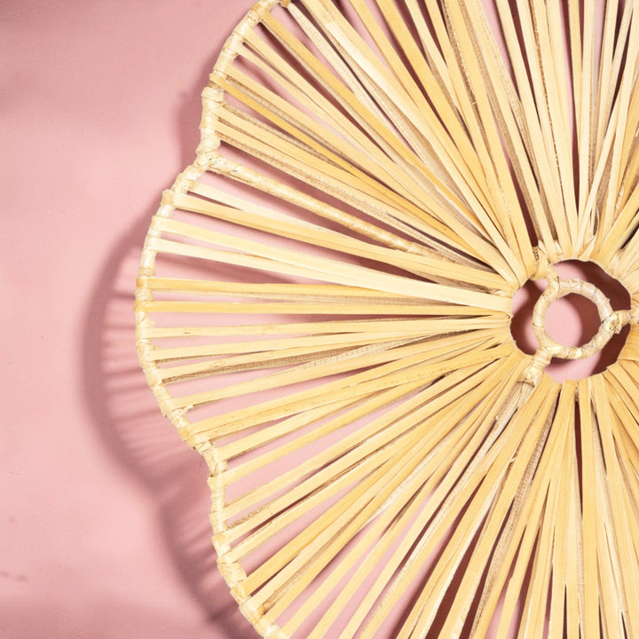 Petal Handwoven Banana Fiber Hanging Lampshade For Home Decor | Medium