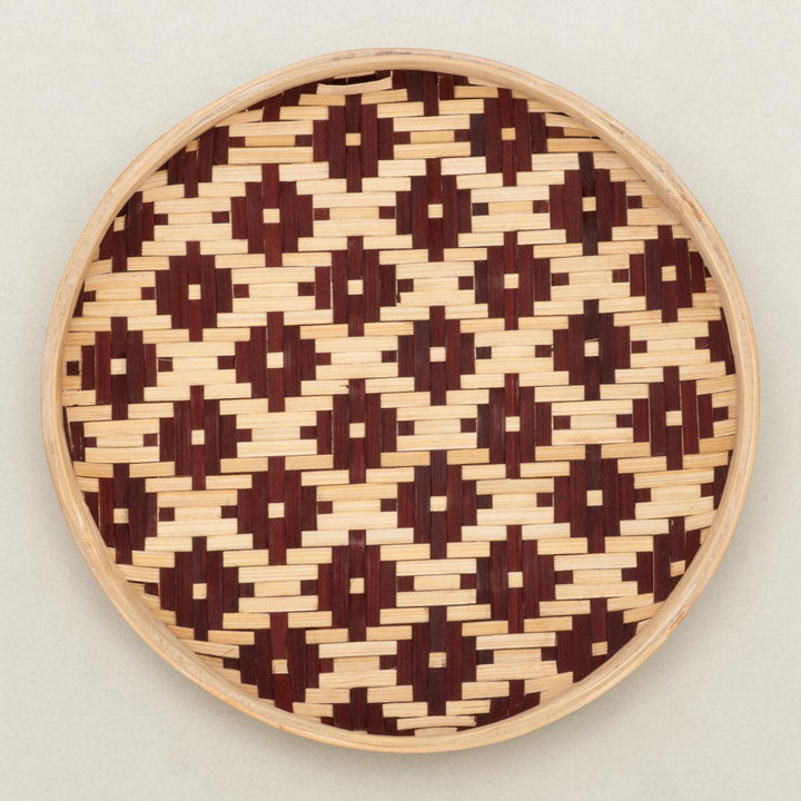 Set of 3 | "Elda" Handcrafted Woven Bamboo Wall Plate With Lacquered Finish For Festive Decor