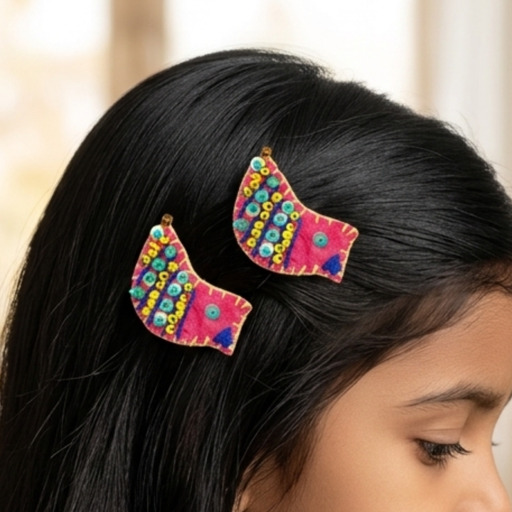 Handmade Pink Little Birdie Hair Clips | Set of 2
