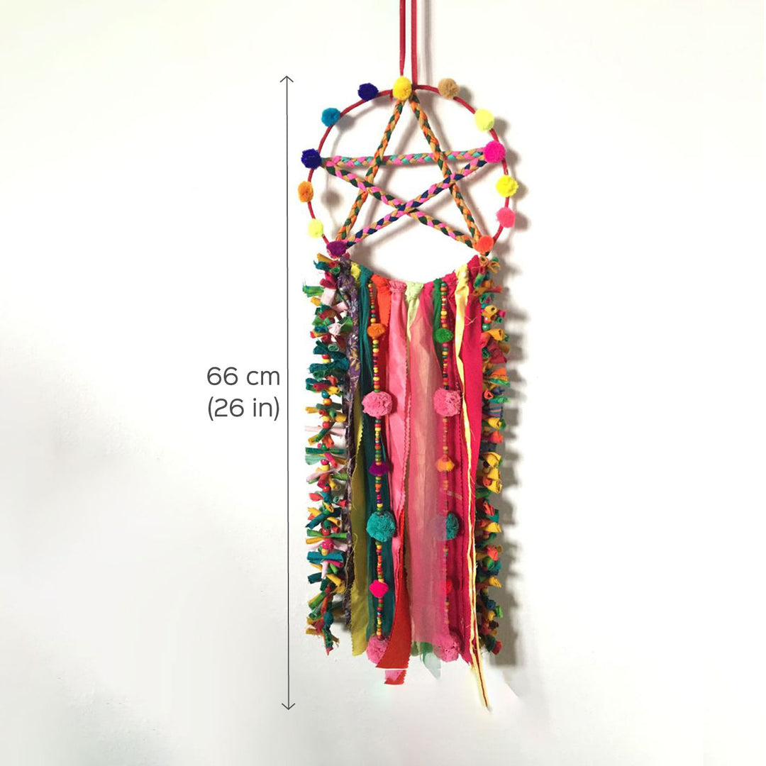 Upcycled Fabric Star Dreamcatcher