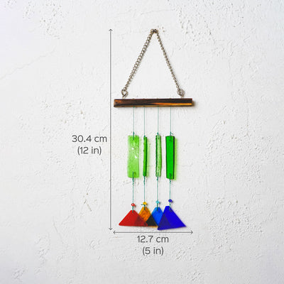 Upcycled Prism Stained Glass Windchime