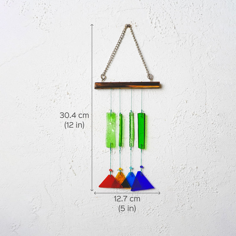 Upcycled Prism Stained Glass Windchime