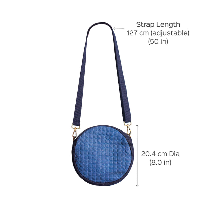 Handcrafted Upcycled Denim Circular Sling Bag