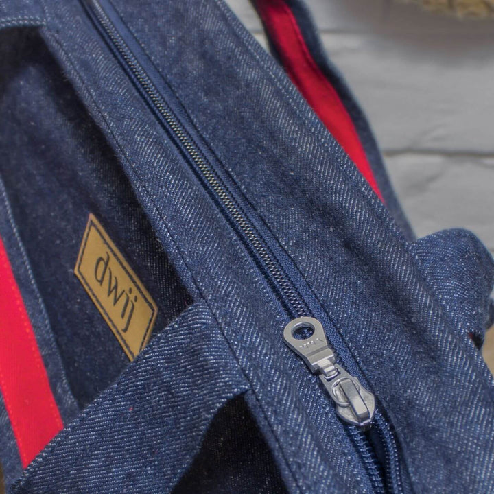 Handcrafted Upcycled Denim Office Tote Bag For Women